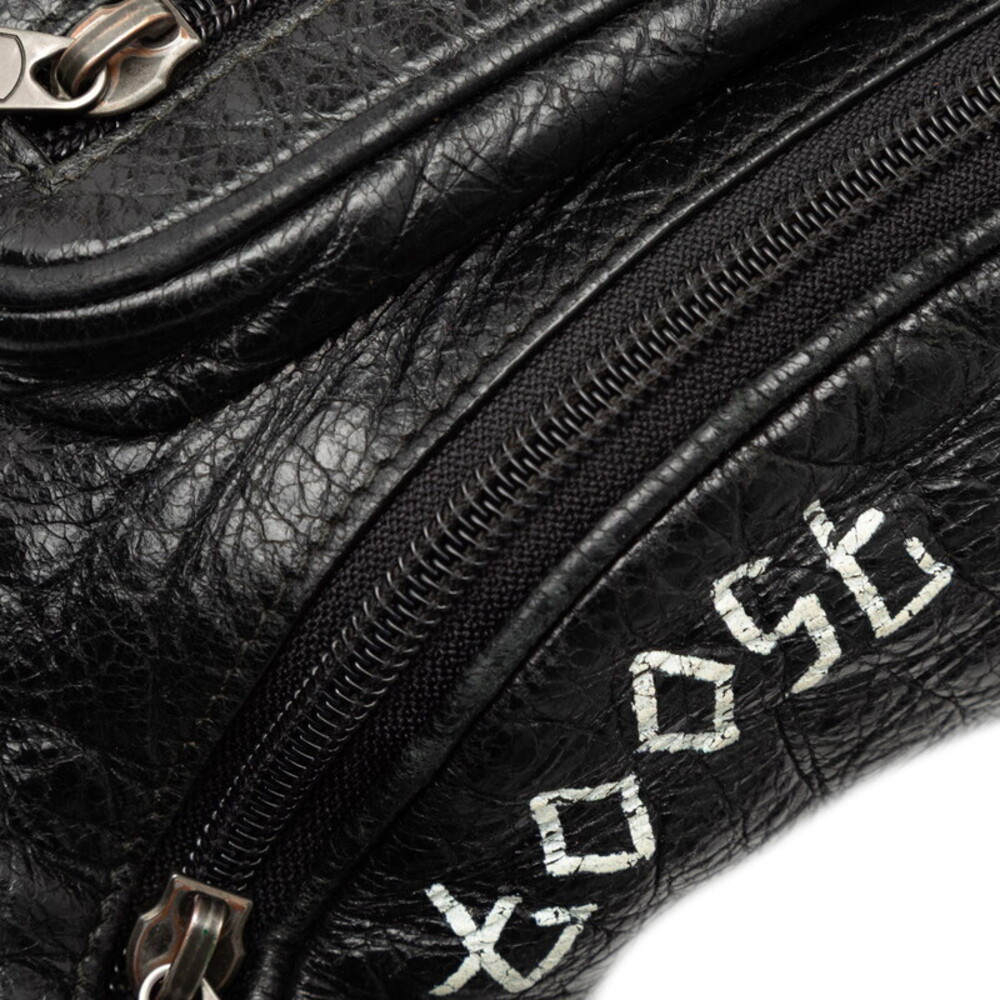 Balenciaga Graffiti Explorer Body Belt Crossbody Bag Waist Black White Leather - Picture 4 of 8